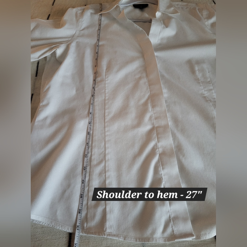 FOXCROFT  Women's White Cotton Non-Iron Fitted Fit Button Down Shirt 18 - Picture 10 of 16